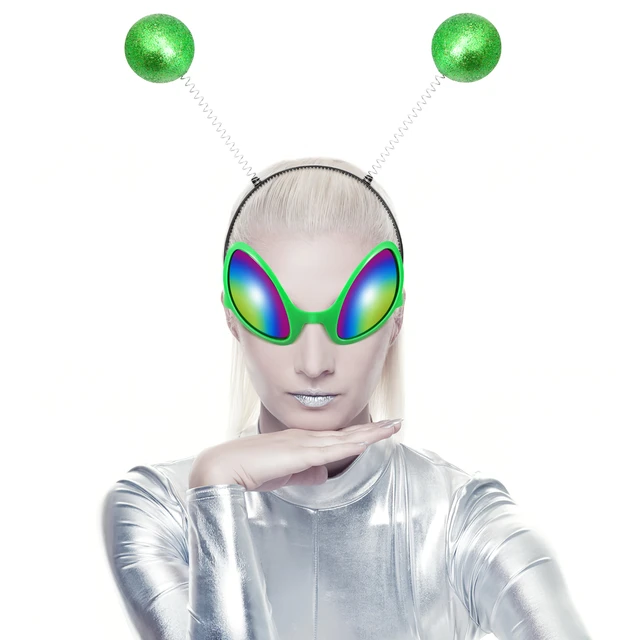 Diadema verde Alien Cosplay para niña y mujer, accesorios de disfraz de  Anime, bandas para el