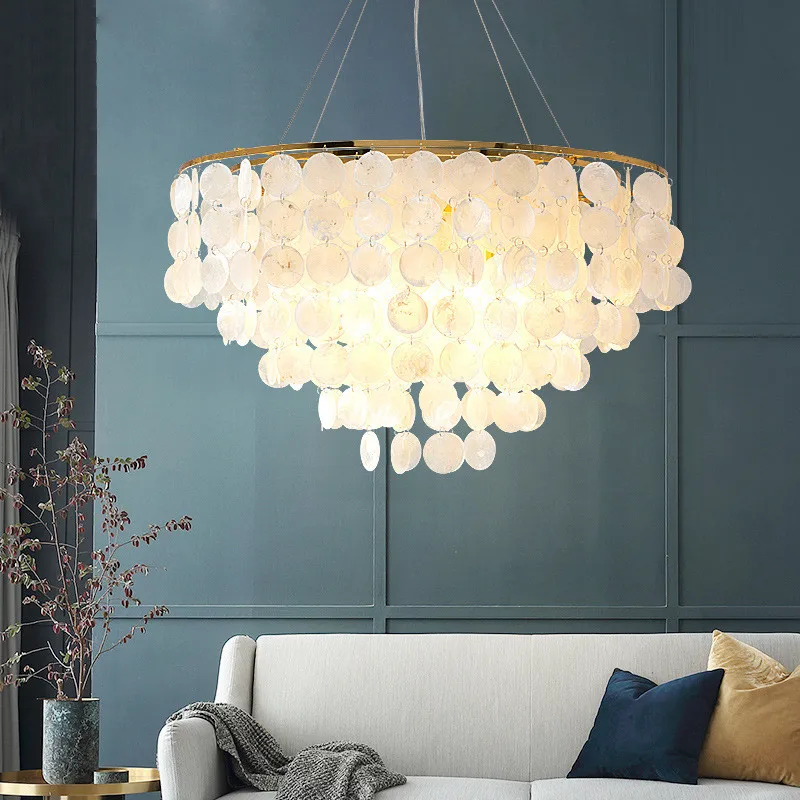 LED Chandelier Nordic Modern Shell Gold Led Light Chandelier For Living Room Dining Room Bedroom 110V 220V