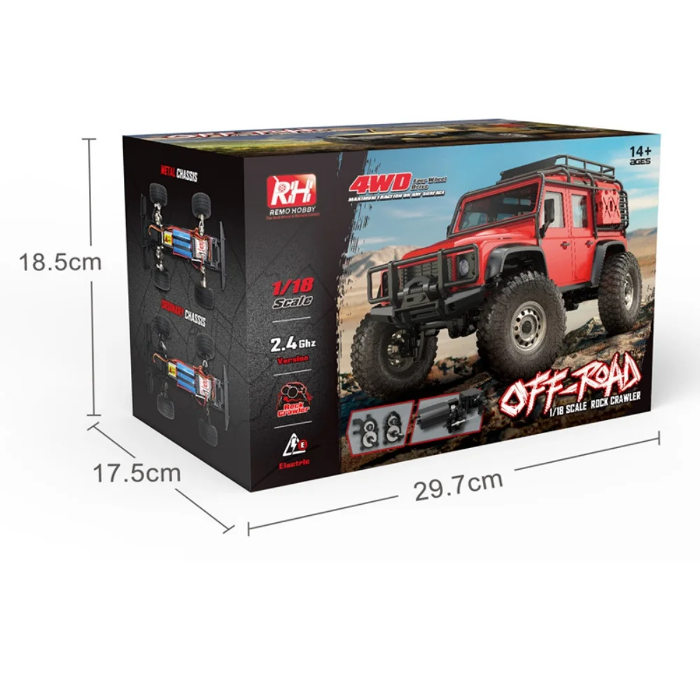 Remo Hobby 1893-SL 1/18 4WD RC Rock Crawler - 30km/h, 2 vitesses