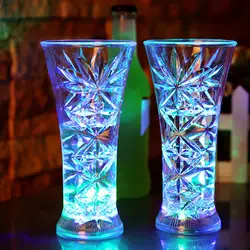 Color Changing Beer Cup LED Flashing Water Cup Light Up Beer Whisky Cup Mug Halloween Xmas Wedding Cup Milk Coffee Mug Drinkware
