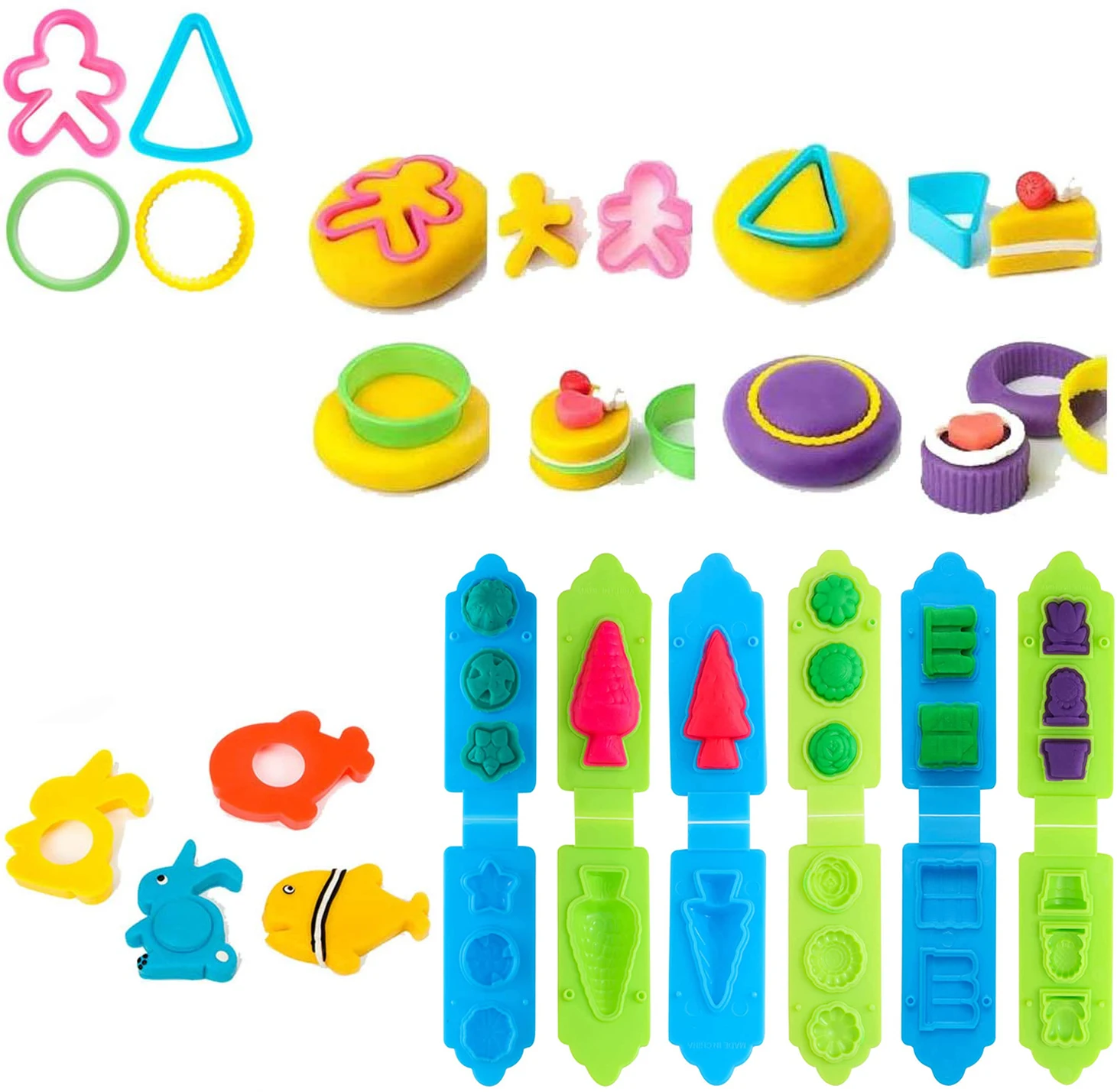 New Creative 3D Plasticine Tools Playdough Set Color Play Dough Model Tool  Toys Clay Moulds Deluxe Set