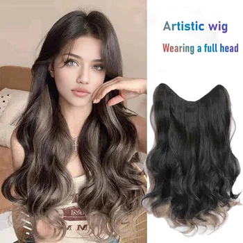Sintetico 5 clip 50 cm estensioni dei capelli colorati parrucca onda d'acqua parrucca rosa parrucca grigia clip sulle estensioni dei capelli Natale