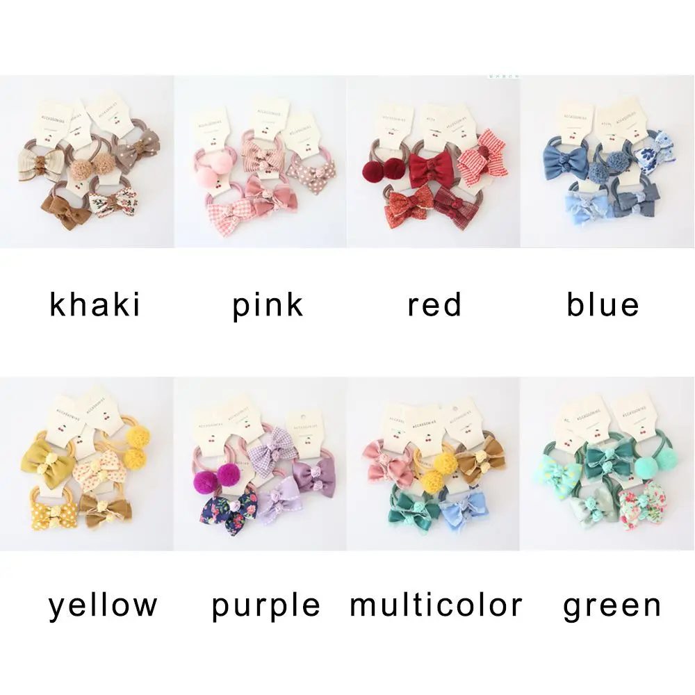 Description Picture 3 of item10pcs Fashion Kids Girls Accessories Hair Ties Bowknot Elastic Rubber Band Gum Flower Headdress Hair Rope