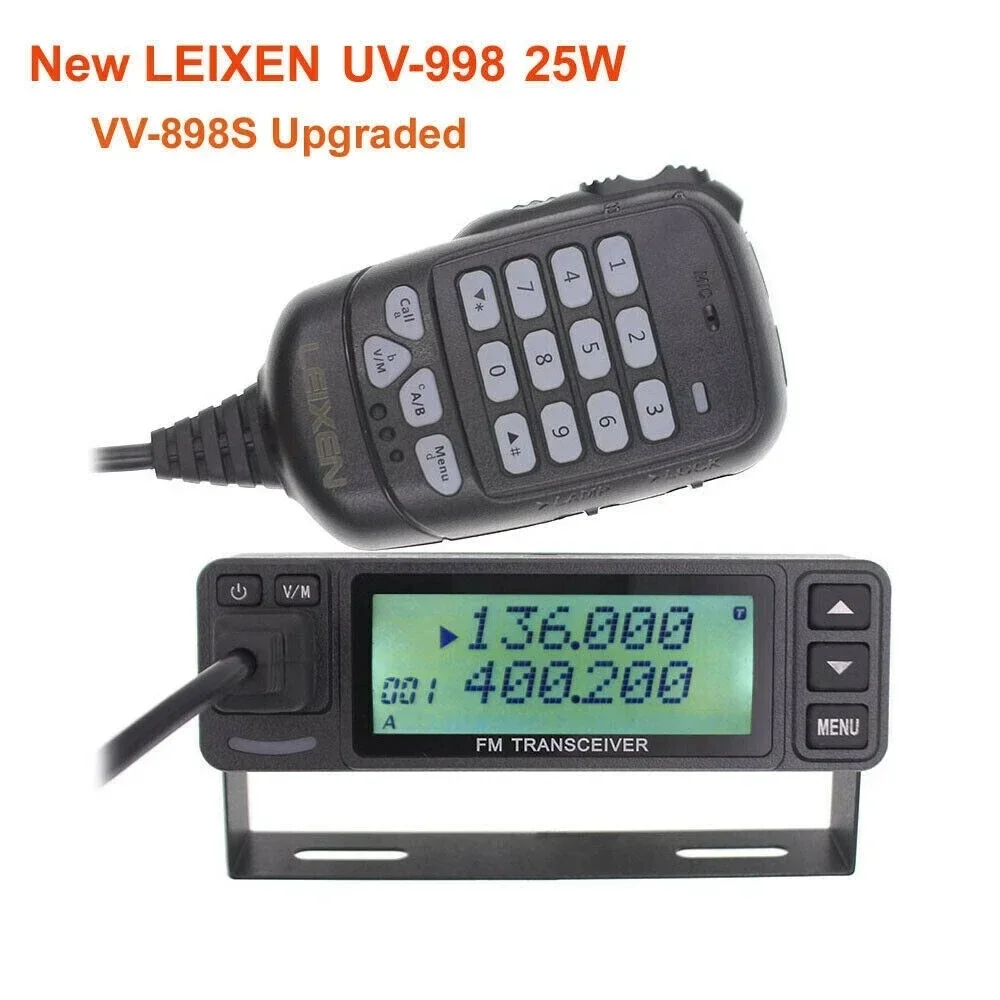 LEIXEN UV-998 25W 듀얼 밴드 144/430MHz 차량용 무전기 UV 아마추어 햄 라디오 VV-898S 업그레이드된 UV-998 양방향 무전기
