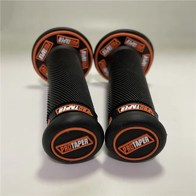 Soft Rubber Moto Handlebar Universal 22MM Scooter Grips Bar Parts Motorbike Handle Bar For Protaper Grip Motorcycle Accessories black and orange