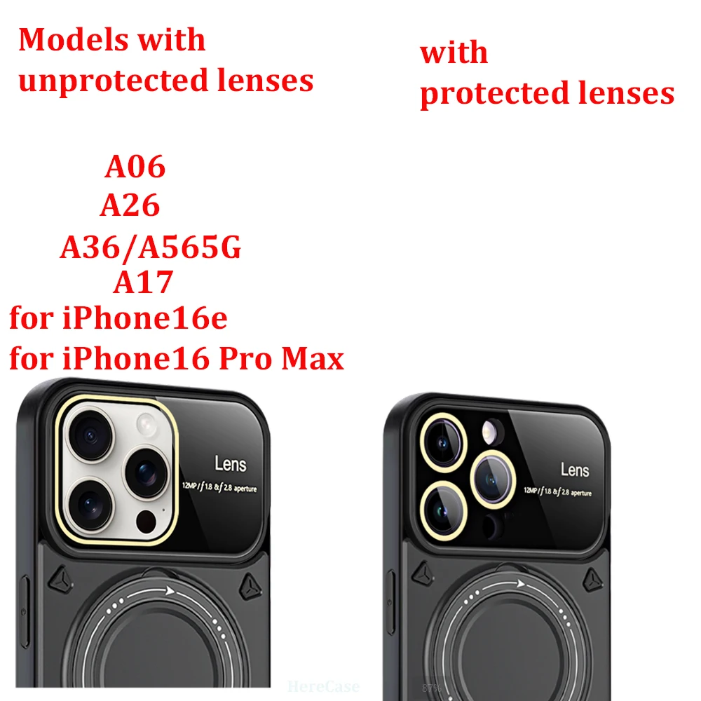 Luxury Armor Wireless Charging Case with Magnetic Ring Bracket and Bumper Cover