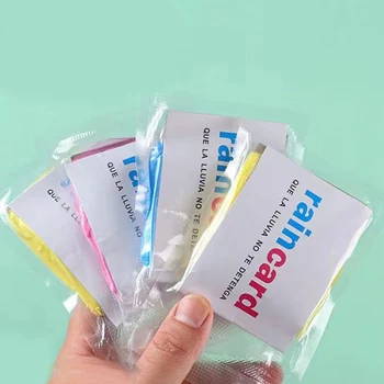 일회용 압축 폭풍우 방지 판초 카드 비옷, 휴대용 야외 어린이 성인 비 기어, 가정용 액세서리, 1 개, 5 개