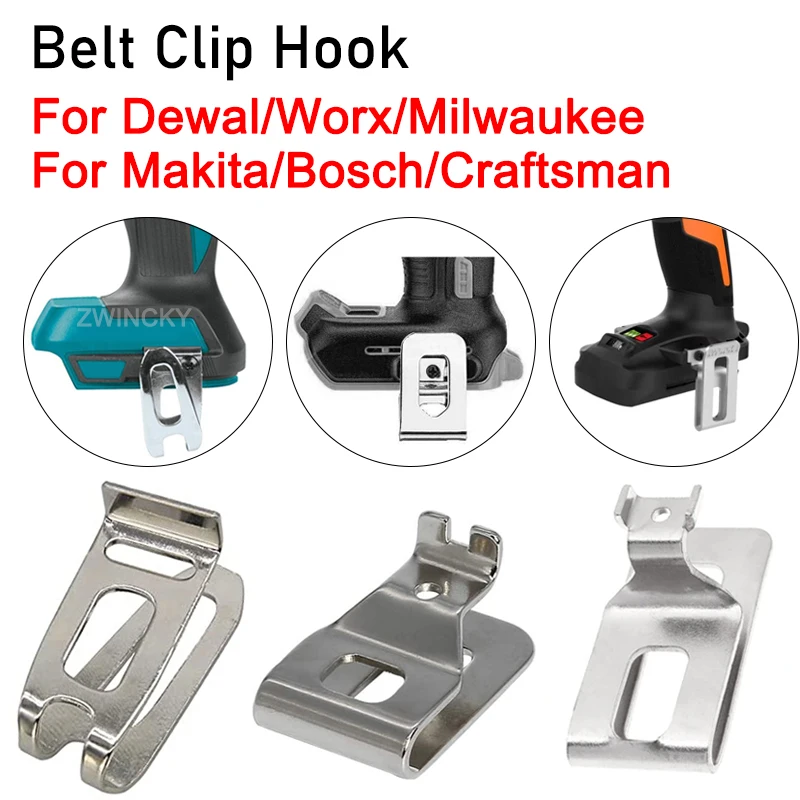 Universal Tool Waist Belt Clip Hook for Cordless Drills and Impact Drivers