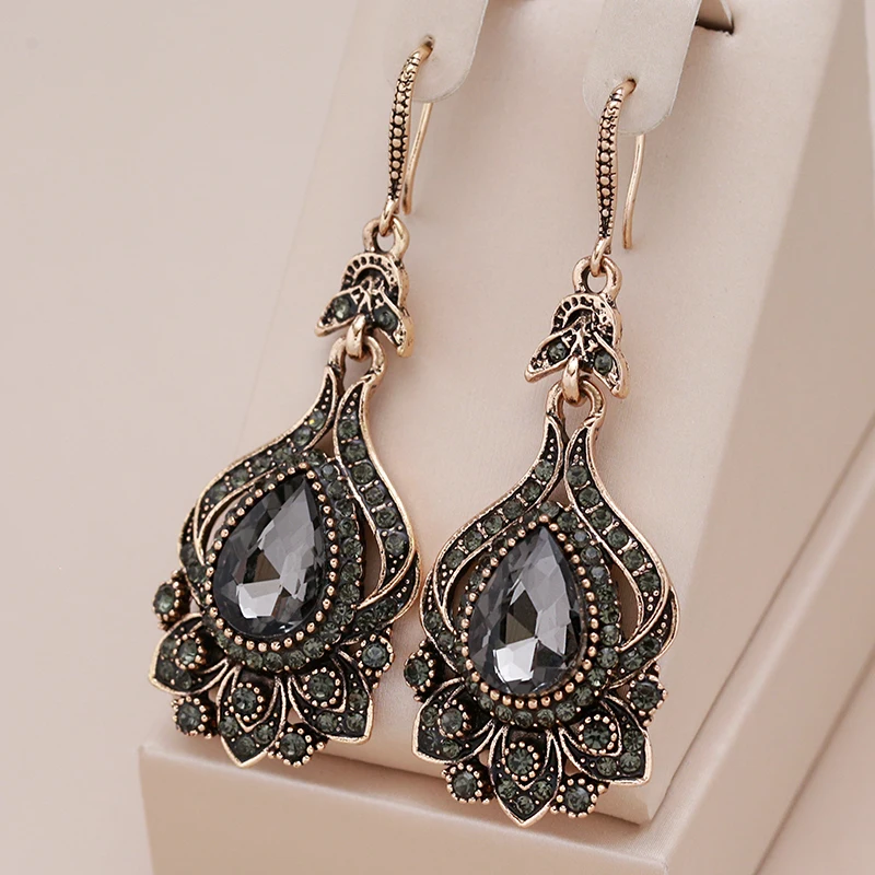 Dangle Earrings Drop Earrings Crystal Earrings Bridal For Women Antique Gold Color Beach Party