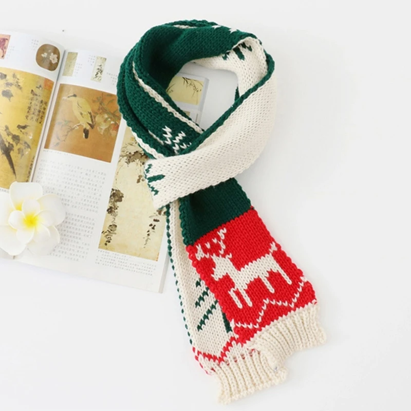 

Colorful Knitted Wool Muffler for Women Autumn Winter Soft Warm Scarf Unisex DXAA