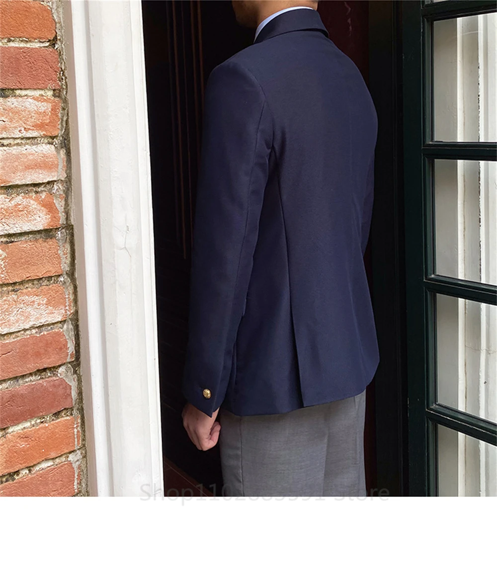 British Daily Only Jacket Men Blazer Slim Suit Blazer Homme Solid Color Masculino Fashion Suit Double Breasted Casual Trendy men suits jackets