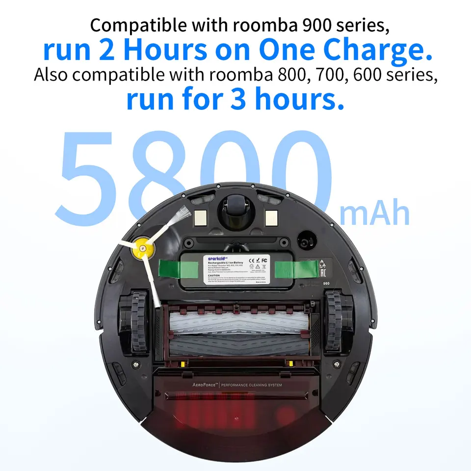 Sparkole 14.4V 5800mAh 掃除機リチウムイオン交換バッテリー iRobot