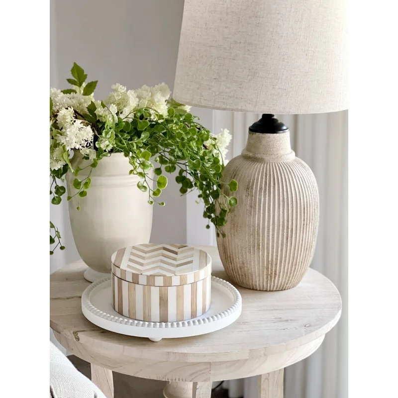 

My Texas House 24.5" Ribbed Table Lamp, Distressed Texture, Natural Finish