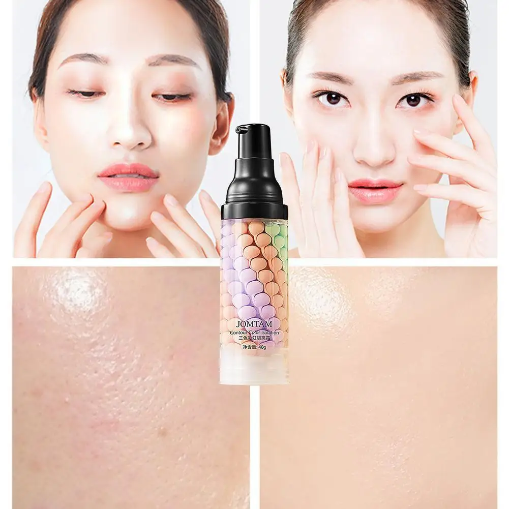 Liquid Foundation Makeup Cosmetics Makeup Cream Three Colors Liquid Concealer Mixed Isolation Lotion Pore Moisturizing Foundation Makeup Primer Face Invisible Base Skin Br L4J5