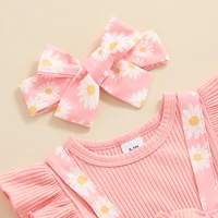 Baby Girl Clothes 3 6 9 12 18 Months Newborn Ruffle Butt  Romper Daisy Overalls Jumpsuit Summer Outfit 2