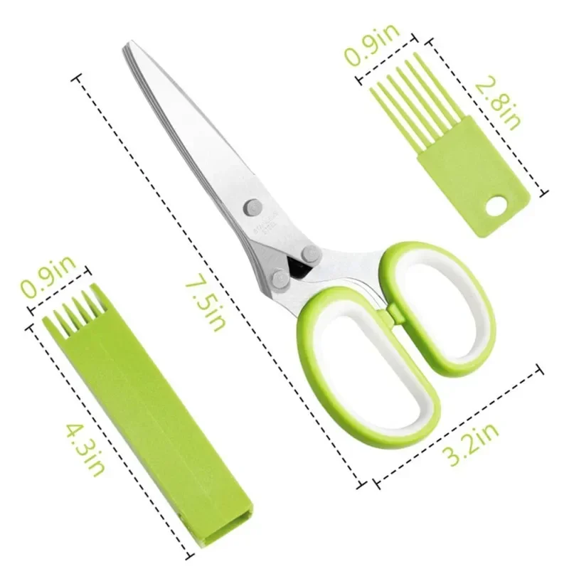 Multifunctional 5 Átírópapír Rozsdamentes Acél Mérő konyhai Olló scallion Kutter FŰ laver spices Szakácsnő Kiszab shredders & slicers