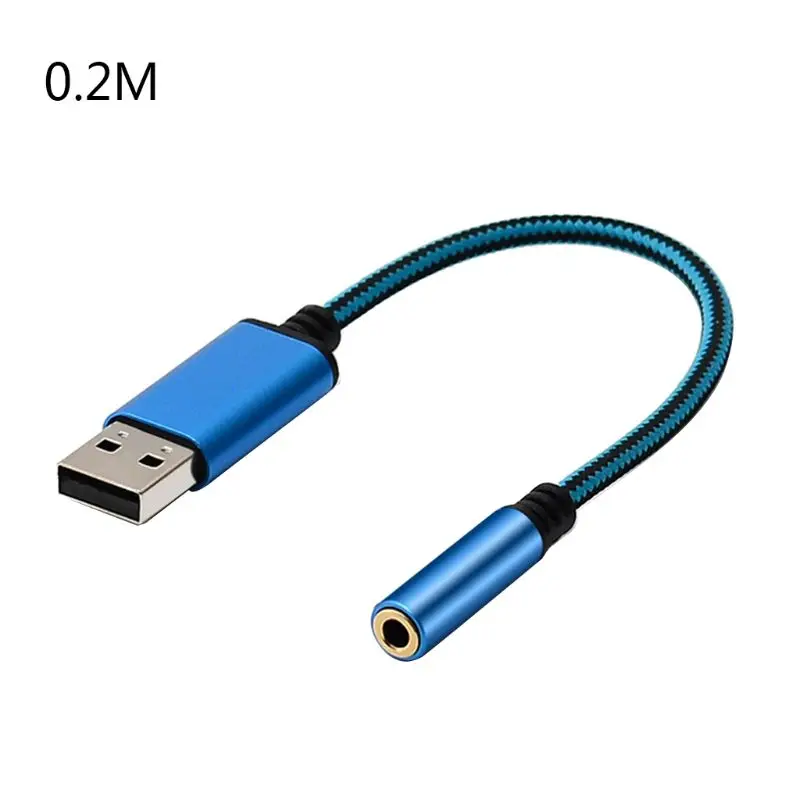 0.2m/1m USB 3.5mm 어댑터 Aux Usb 3.5MM 헤드폰 잭 어댑터 이어폰 액세서리 용 용 오디오 케이블