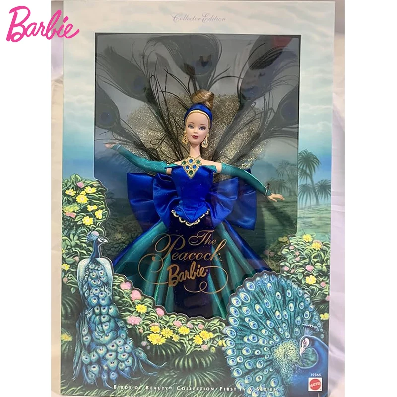 

Original Barbie Doll The Peacock Birds of Beauty 1998 Princess Feather Clothing Dress Up Toys for Girl Limited Collector Edition