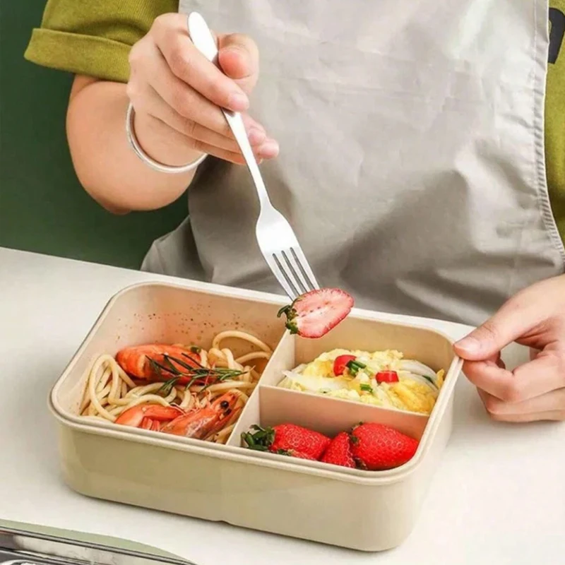 Set Bento Box for Adults, a Food Container for Lunch, Equipped with Tableware, Can Be Placed in a Microwave and Dishwasher - 3