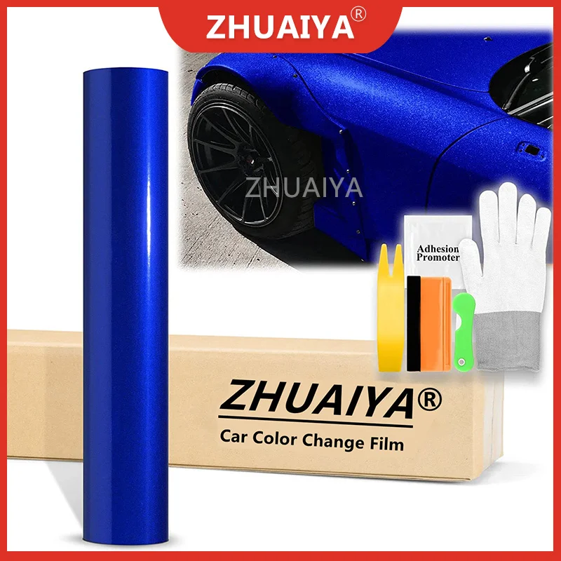 

Car Color Change Film (152cmx18m) Gloss Glitter Royal Blue High Glossy Sparkle Metallic Car Vinyl Wrap Sticker Decal Film