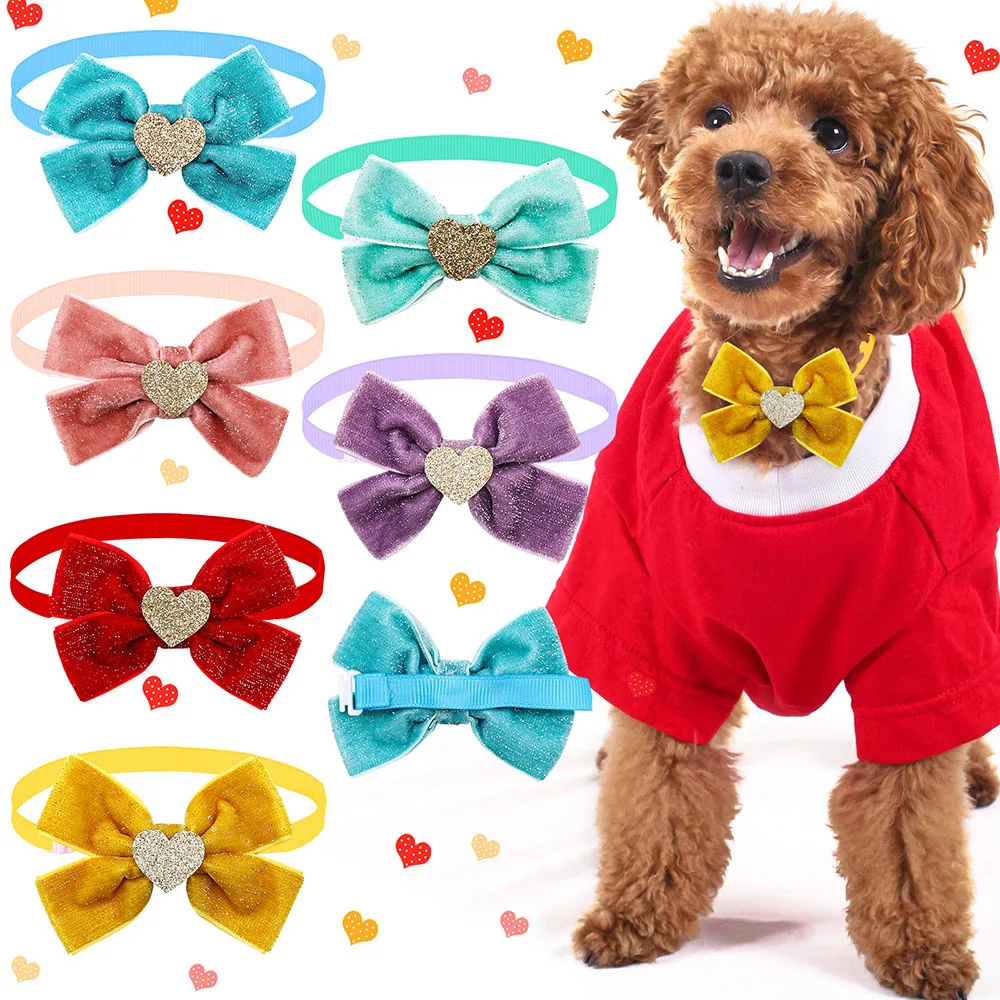 

20PCS Cute Pet Dog Bowtie Shiny Puppy Bowties for Dogs Fashion Pet Cat Dog Bow Tie Collar Dog Grooming Accessories Pet Supplies