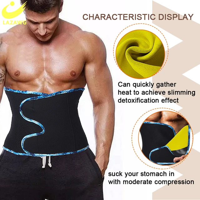 LAZAWG Waist Trainer Neoprene Men Body Shaper Tummy Control Belt