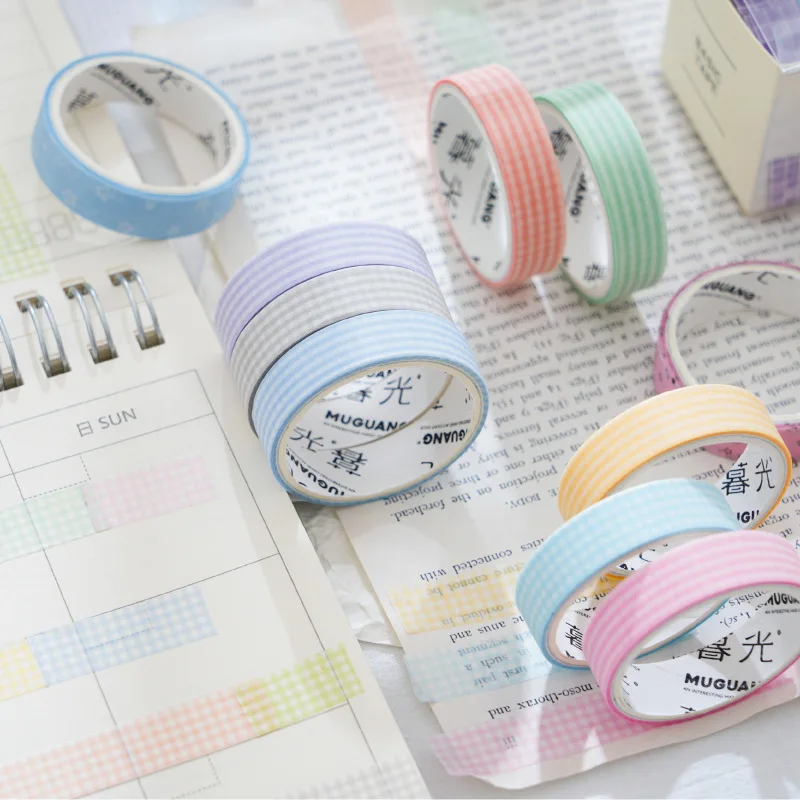 Mr. Paper 미니멀리스트 스타일 테이프 세트, 스크랩북 일기 장식, 학생 독서 라벨 스티커, 상자당 10 롤, 200cm 롤