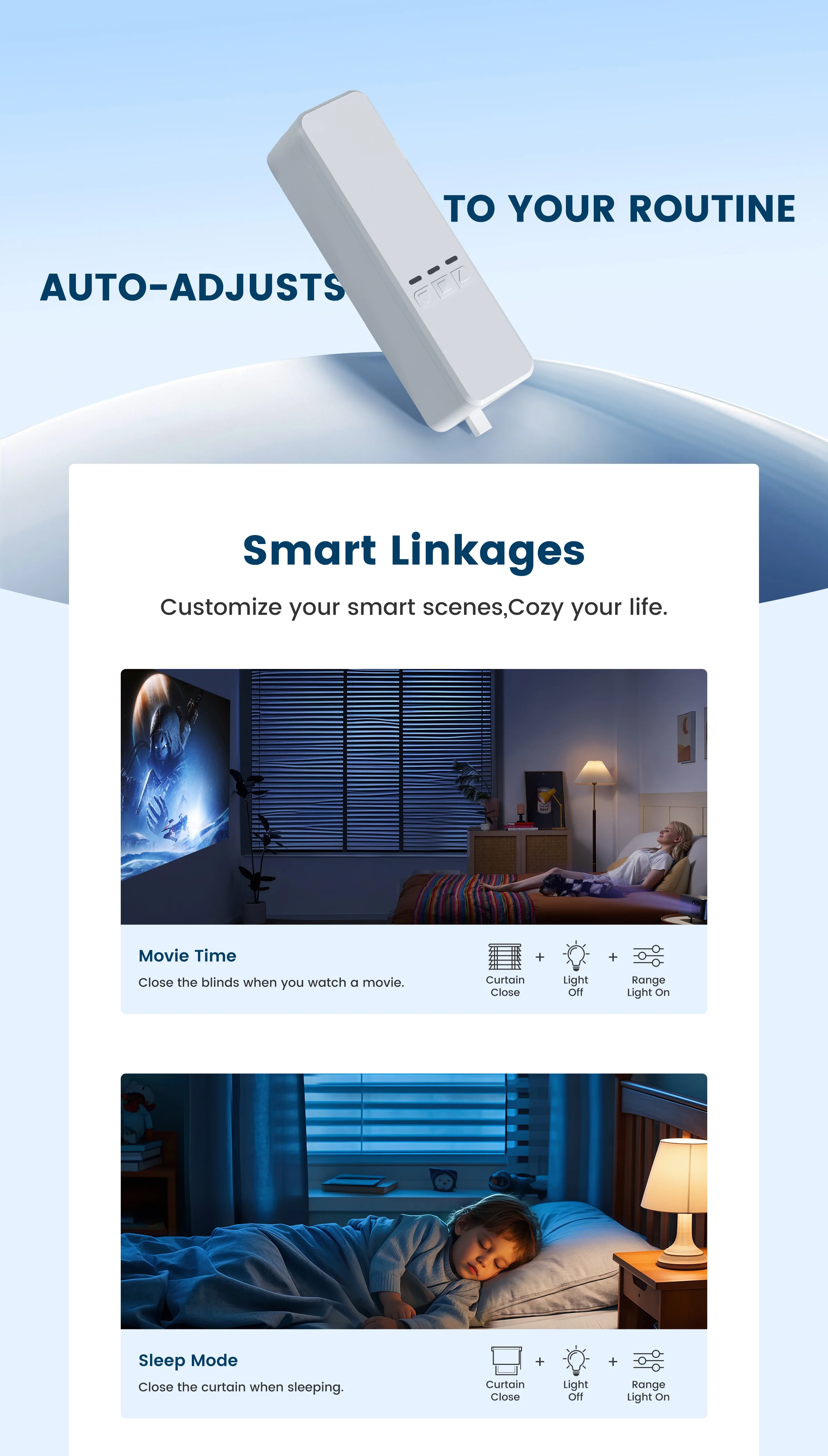 Smart Curtain Motor - WiFi Motorized Roller Shade with Alexa  Google Home Support