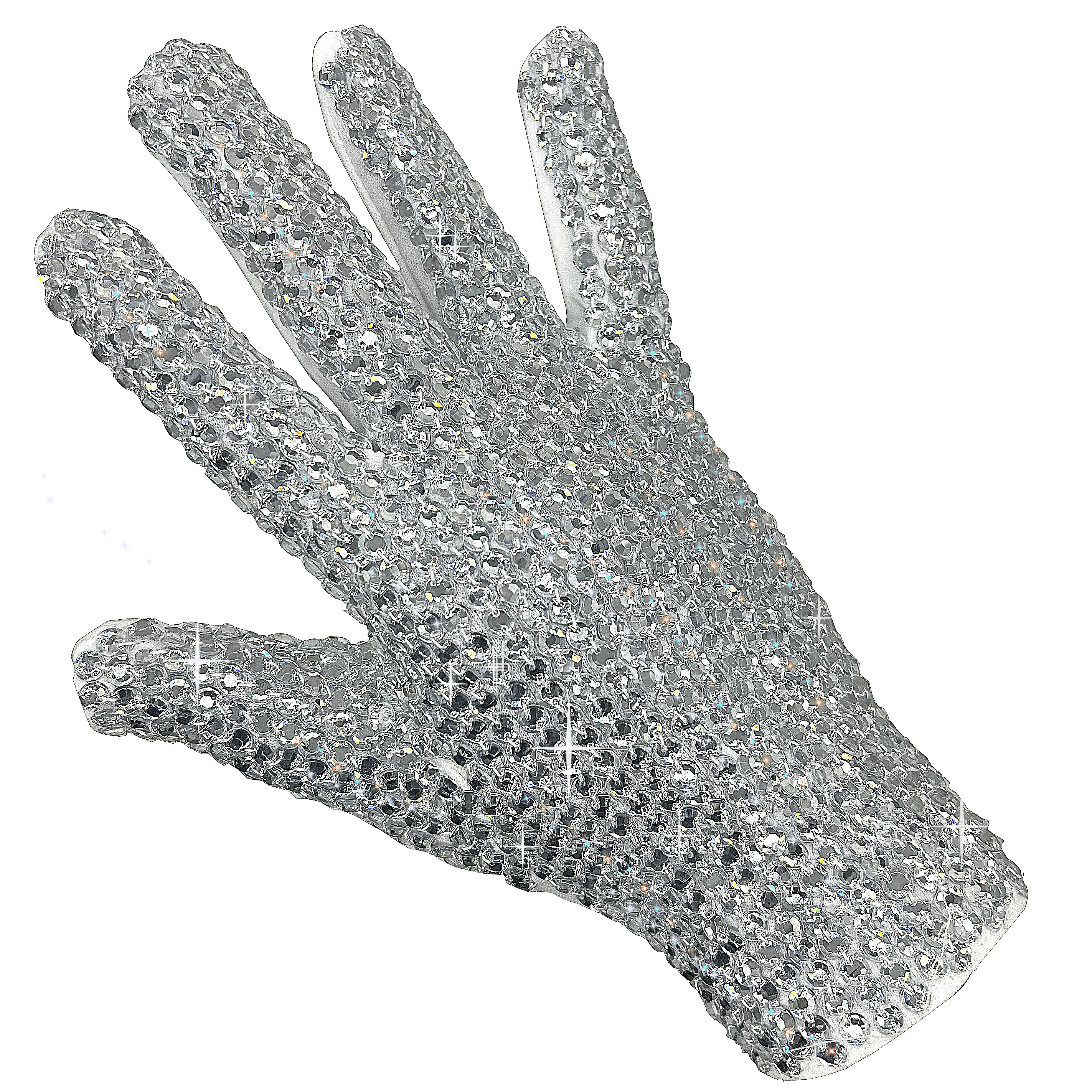 Handmade Glove Vintage Michael Jackson Silver Rhinestones