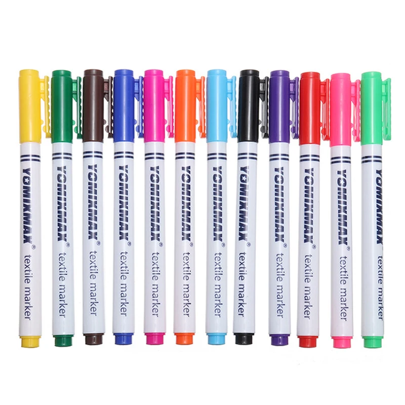 24 Color New Clothes Textile Markers Fabric Paint Pens DIY Crafts T-shirt  Pigment Painting Pen Writing Liner Marker Pen Supplies