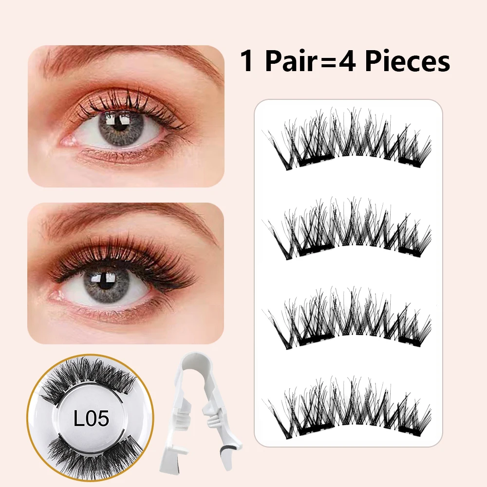 Reusable Magnetic Eyelashes Applicator Tweezers set 3D Natural Magnetic False Eyelashes Self-adhesive lashes strip supplies