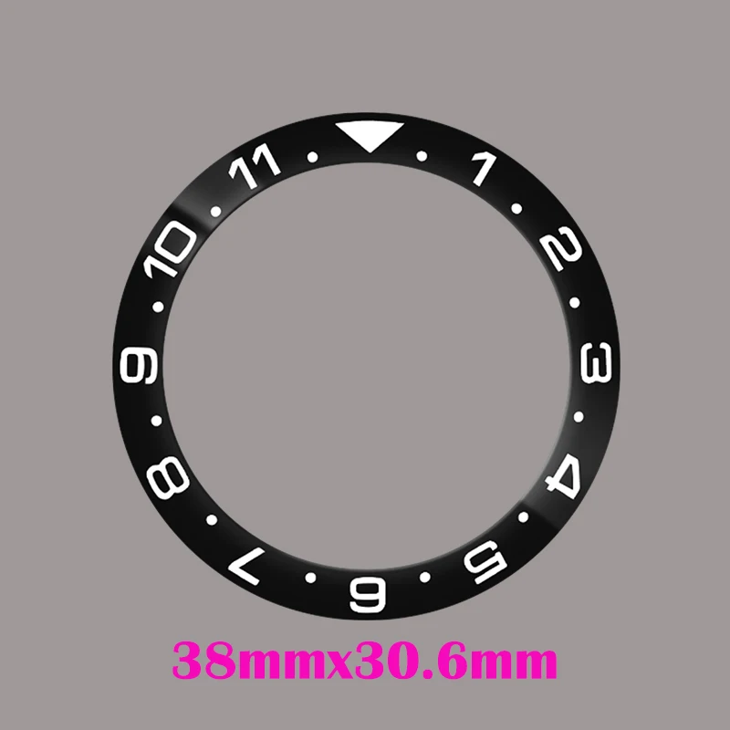 Mod Tilt 38mm * 30.6mm Ceramic Bezel GMT and diving watch inserts suitable for SUB SKX007 40mm men watch replacement Bezel