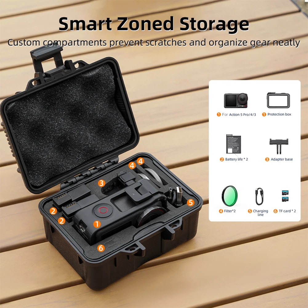 New Carry Case For DJI Osmo Action 5 Pro/Action 4/3 Waterproof Shell Protective Box Hard Shell Storage Case Camera Accessories