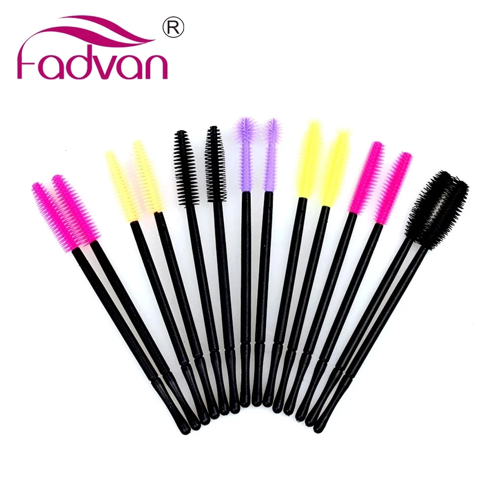 Fadvan 50pcs/pack Silicone Brushes Disposable Eyelash Tool Comb Mascara