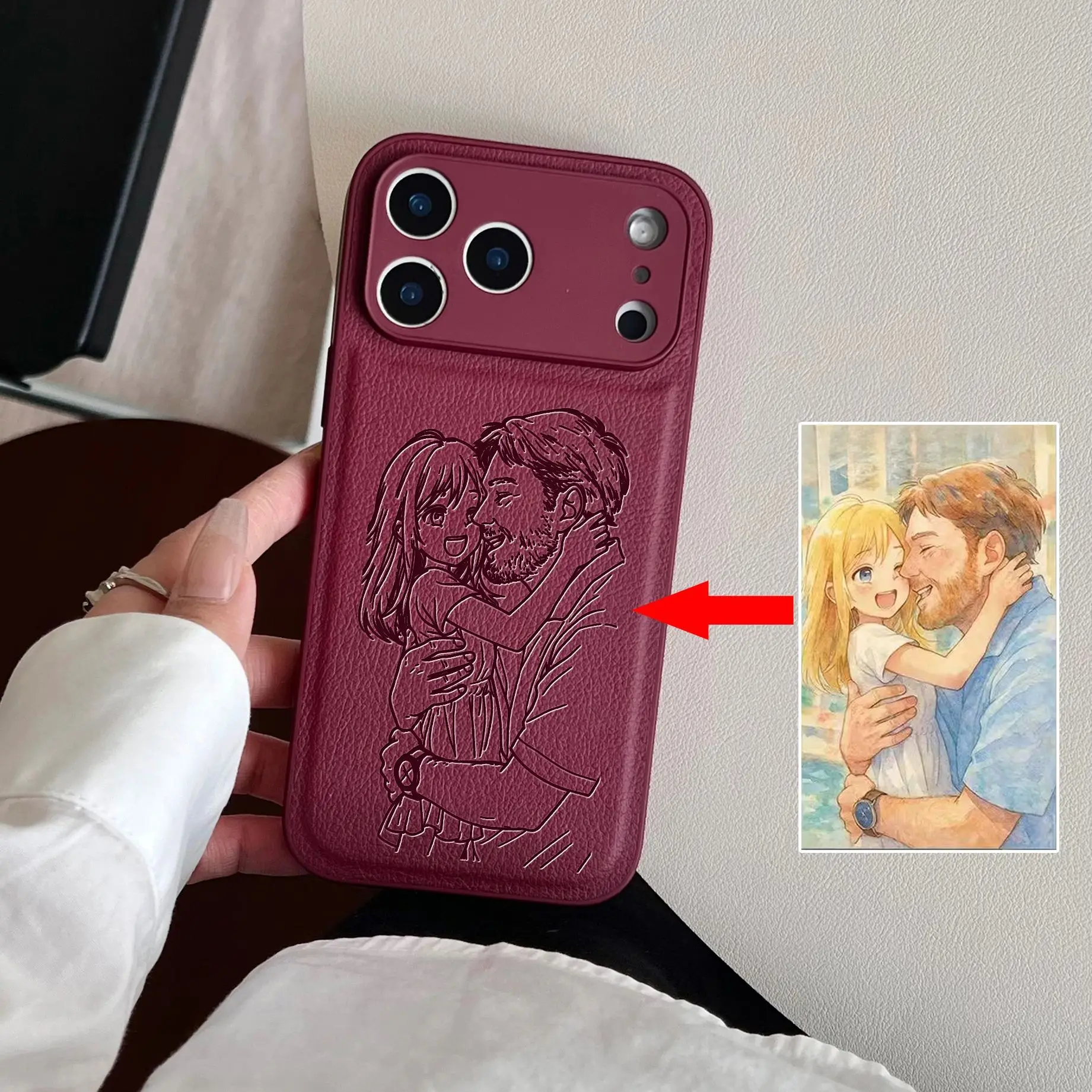 Custom Couple Family Pet Friend Personal Photo Conversion Lines Laser thumbnail 12