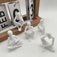 Minimalist Desk Ornament 3d Printed Thinker Sculpture Abstract Meditator Figurine Collectible Desktop Decor for Home Office - Image 2