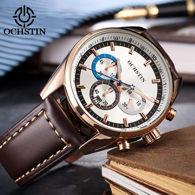 ochstin hot 2024 business light luxury innovative creative nylon series multi-function quartz movement men's quartz watches