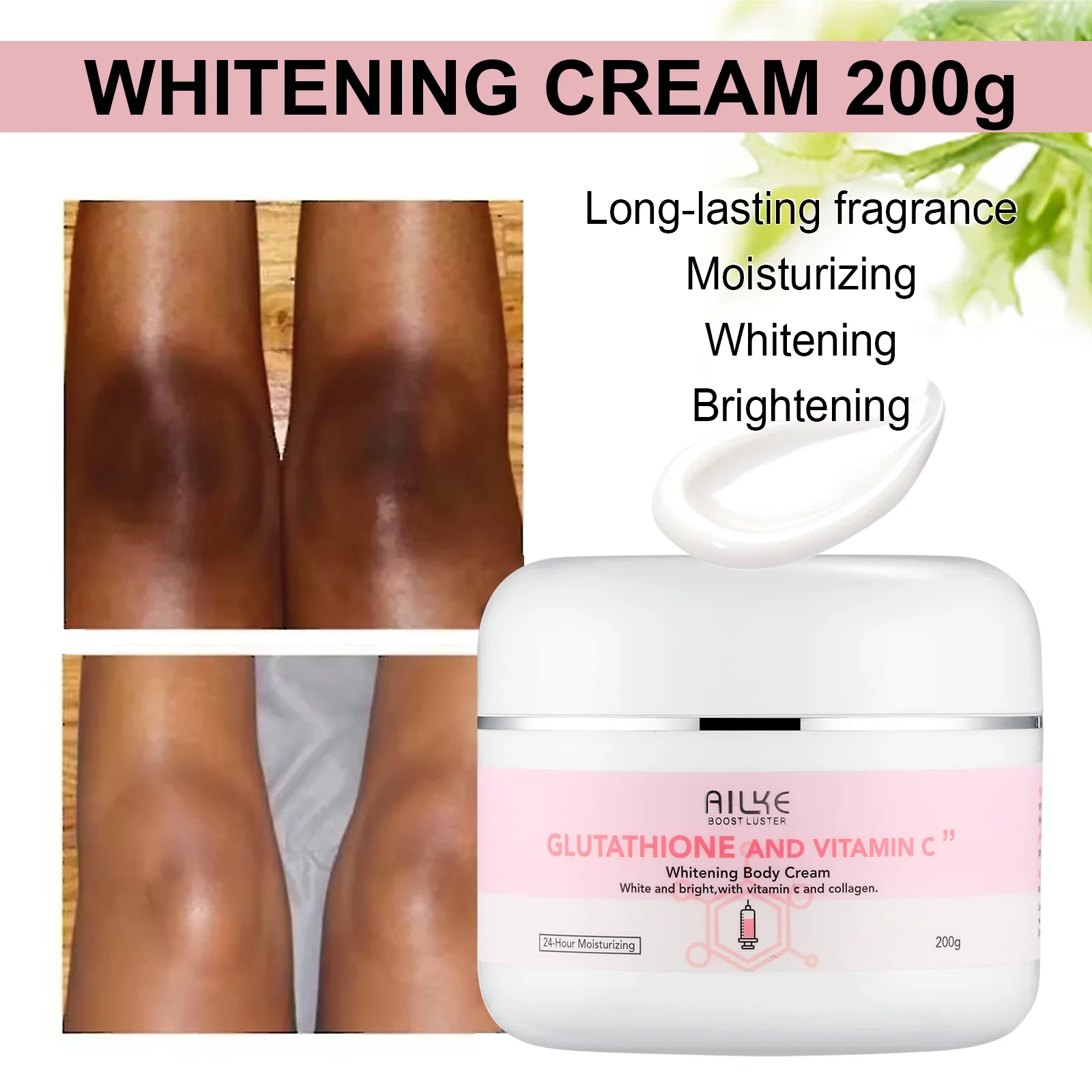 AILKE Brightening Skin Care Set, With Vitamin C, Glutathione, Deep Moisturizing, Smooth Soft Skin, Improve Skin Radiance 6