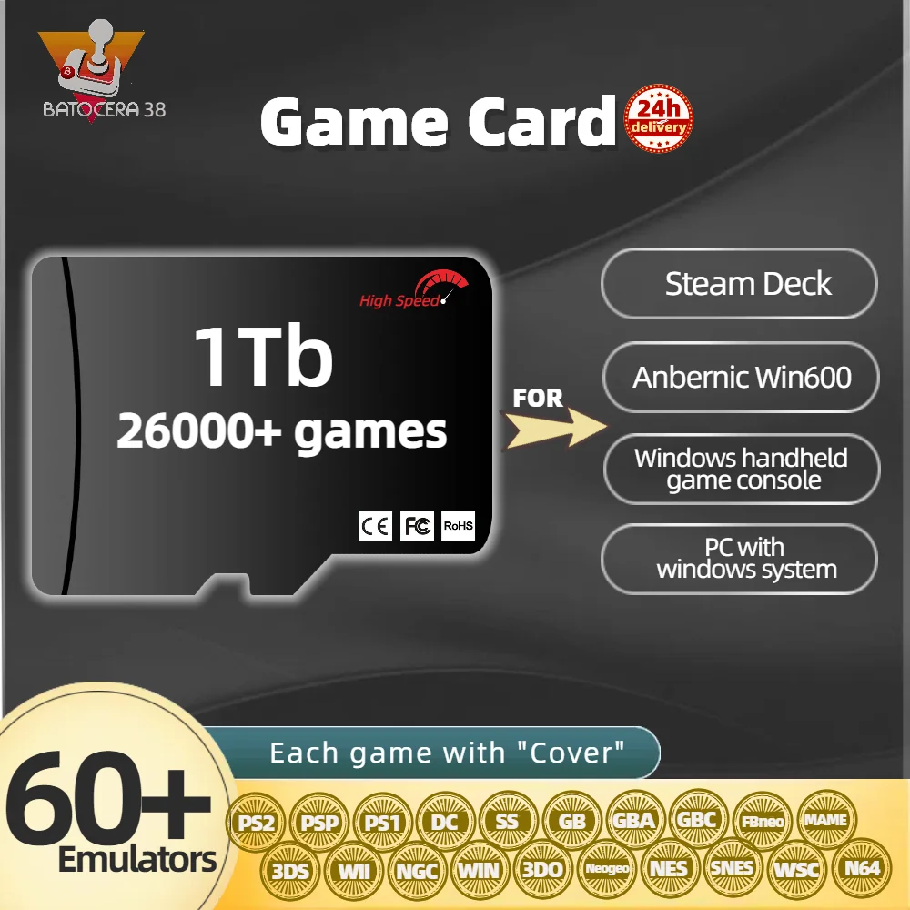 Tf Game Card Ssd Per Anbernic Win600 Steam Deck Memory Giochi Retrò Portatile Plug & Play Batocera 38 System Ps2 3Ds 2T 1T