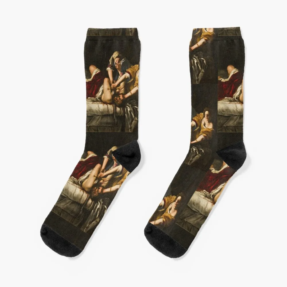 

Judith Slaying Holofernes by Artemisia Gentileschi Socks Golf Socks Winter Sock Man Anti-Slip Socks