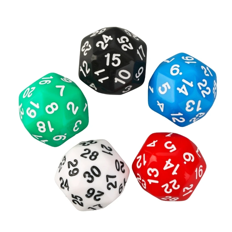 

5Pcs 30 Number of Faces Polyhedral Dices D30 Game Dices Props Educational Toy