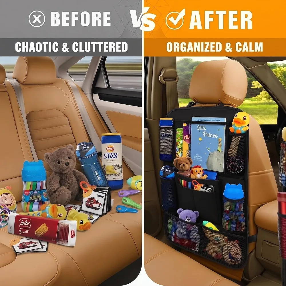 Organizer per Sedile Auto per Bambini | Organizer per Sedile Posteriore, Organizer per Sedile Auto Bambini, Organizer per Auto con 9 Tasche Multiple - Image 6