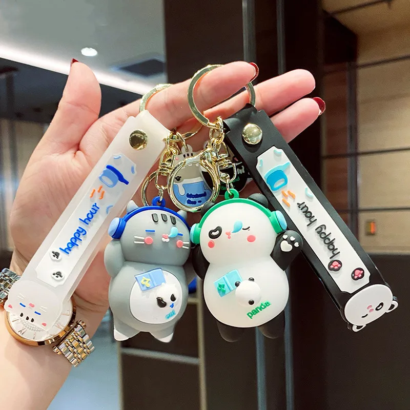 

Симпатичные Мультяшные Наушники панда брелок творческий аниме панда кукла для детей сумка кулон брелок Аксессуары Шарм подарок для пары
