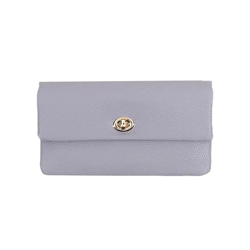 Fashion PU Leather Envelope Wallets Metal Buckle Korean Style Women Long Clutch Bag Zipper Coin Purse Change Bag Outdoor 9