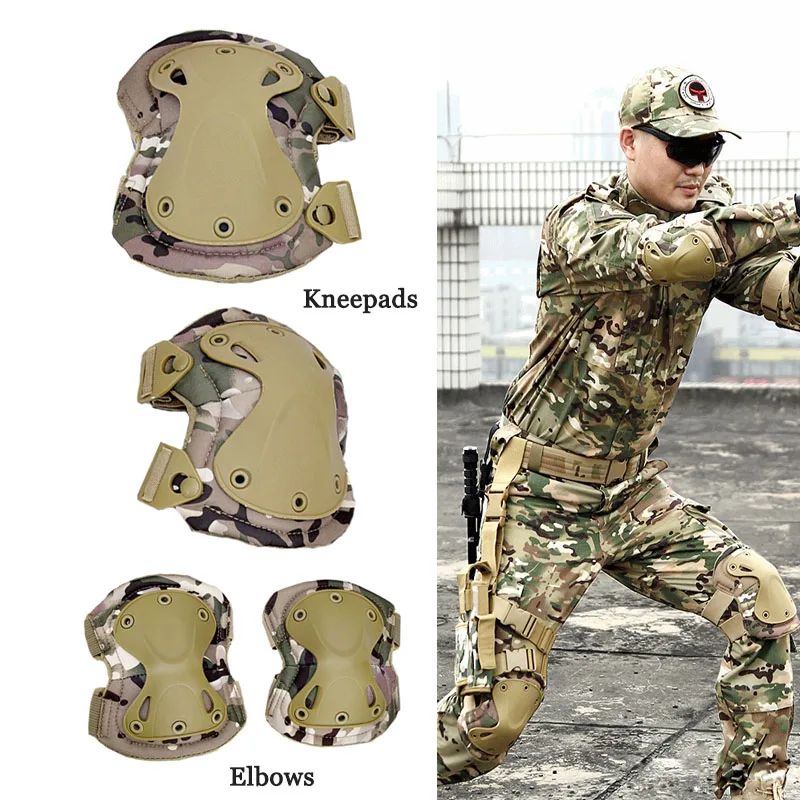 Tactical Military Army Elbow & Knee Pads Airsoft Paintball Sports Protection^ Tactical Military Army Elbow & Knee Pads Airsoft Paintball Sports Protection^
