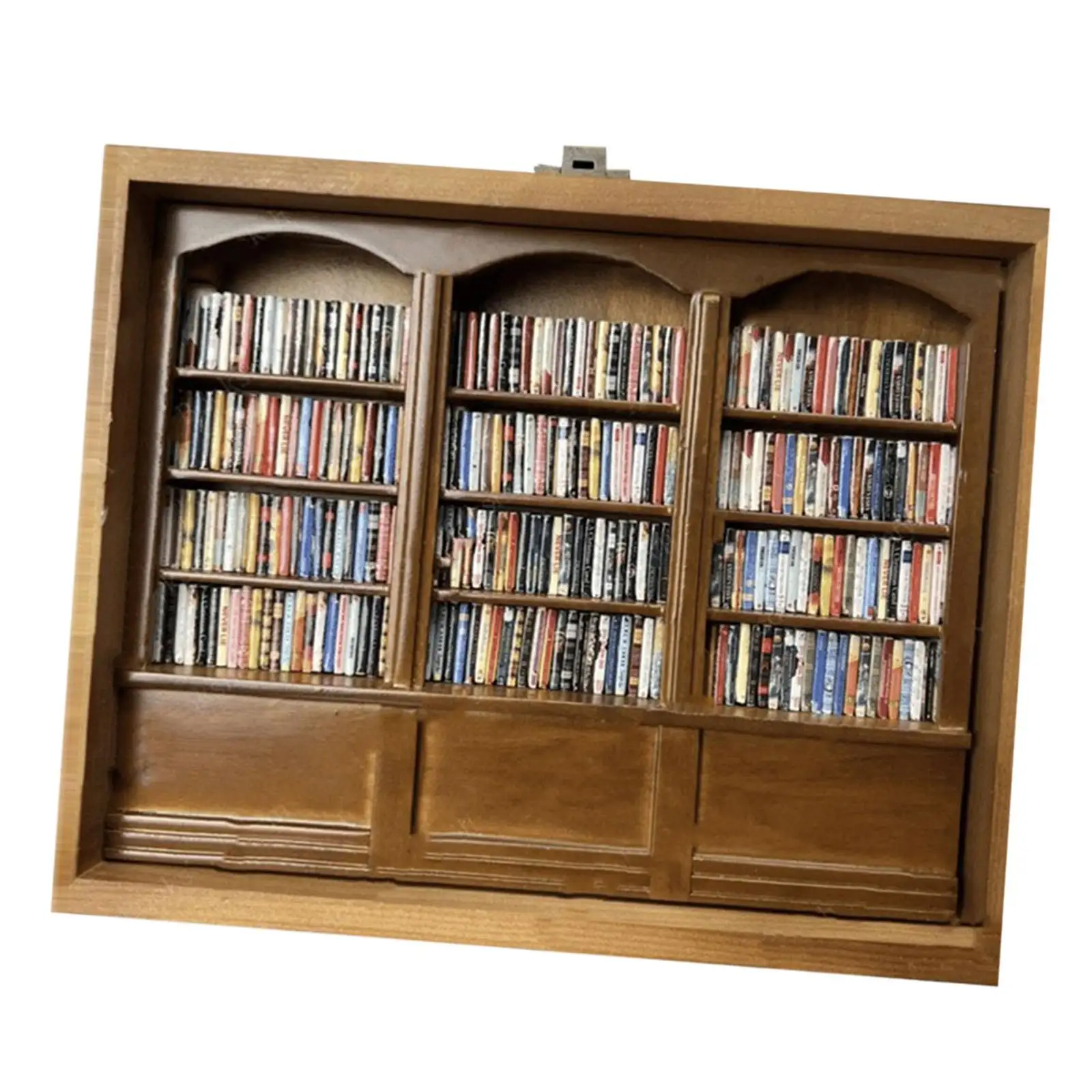 

Dollhouse Wood Bookshelf with Books Miniature Versatile Sturdy Lightweight