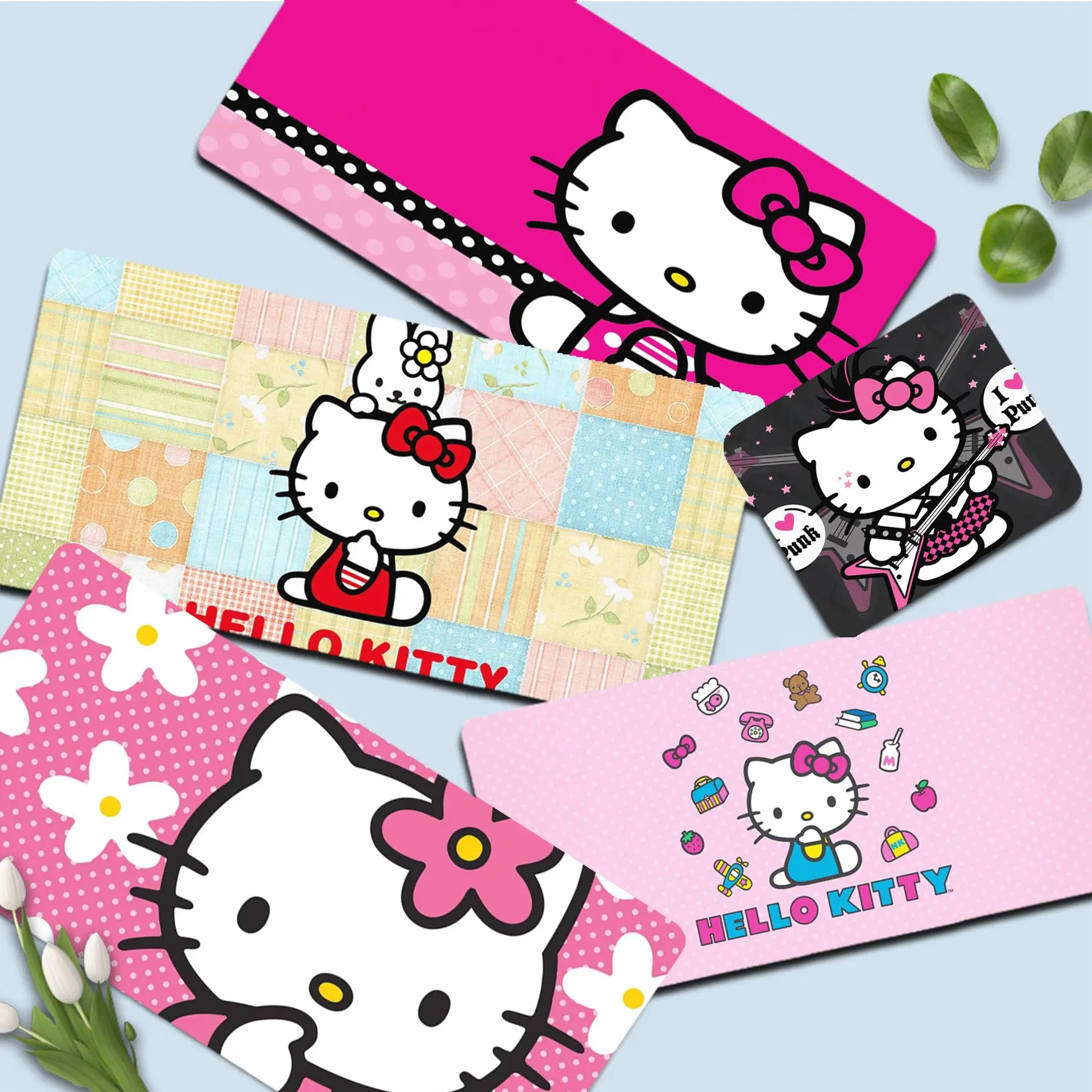 

H-HelloS K-KittyS Mousepad Girl Pad Keyboards Mat Rubber Gaming Mousepad Desk Mat Size For Large Edge Locking Game Keyboard Pad