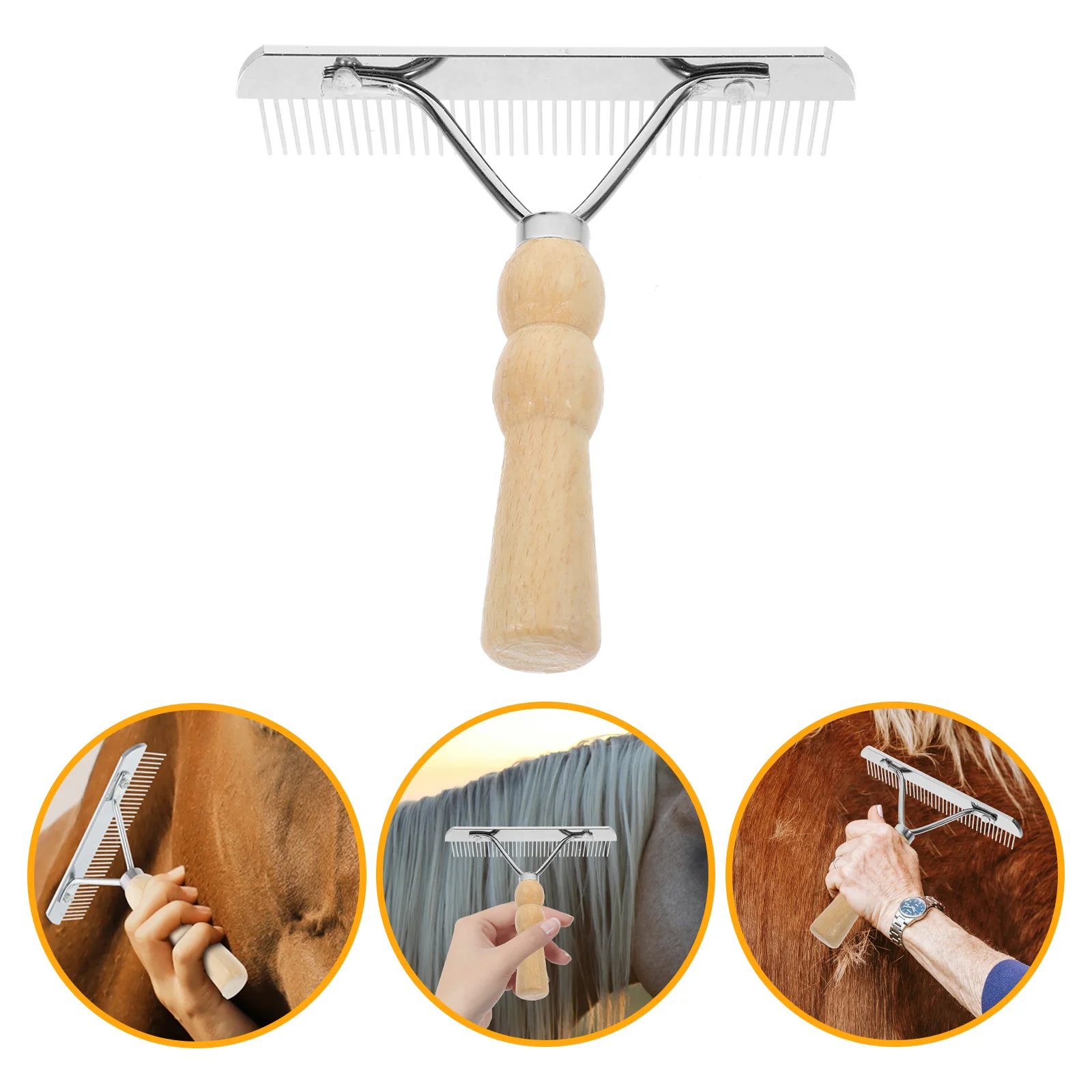 Deshedding Tool Metal Comb Horse Hair Comb Horse Dematting Brush Hair Cleaning Comb Cleaning Brush Cleaning Dog Rake Accessory 6