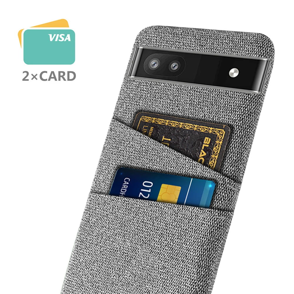 

For Google Pixel 6A Case Luxury Fabric Dual Card Phone Cover For Google Pixel 6a Cover For Pixel 6a 6 A Coque Funda Capa