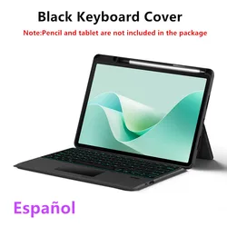 Premium Backlit TouchPad Keyboard with Pen Holder - Enhanced Case for Matepad 11.5 S 2024 (Black Spanish)